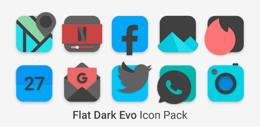 Flat Dark Evo - Icon Pack