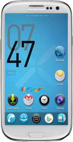 Download ADW APEX GO - ICS Optics EX - crystal blue design for Android 