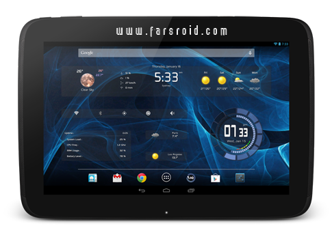 AIO Widgets Android - Android tablet clock, battery, weather widgets