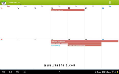 Calendar + Android - Quick Android application calendar