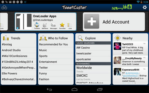 TweetCaster Pro for Twitter Android - Android application