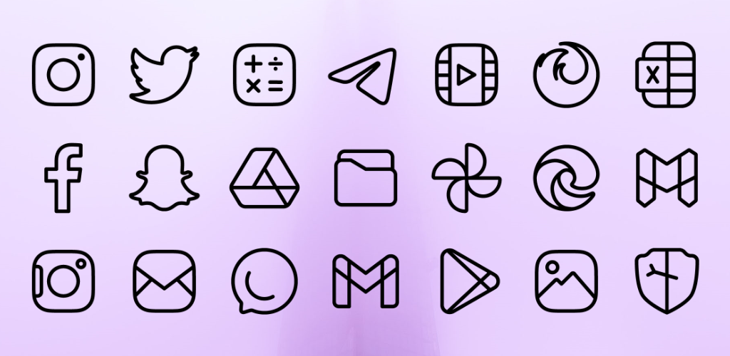 Caelus Black Icon Pack - Black Linear Icons