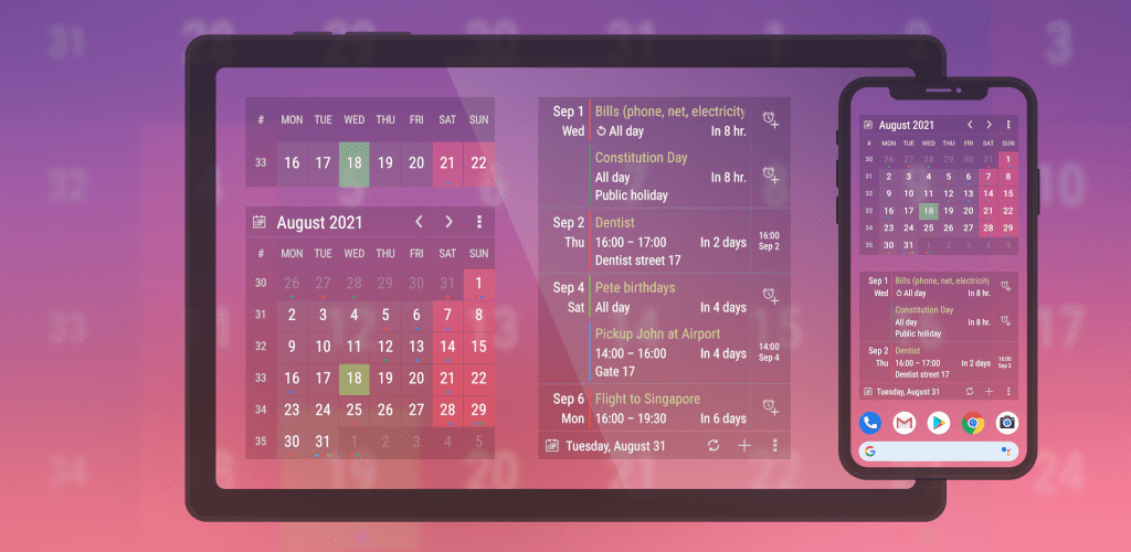 Calendar Widget Month Agenda