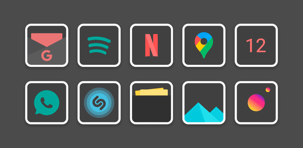 Flat Dark Square - Icon Pack