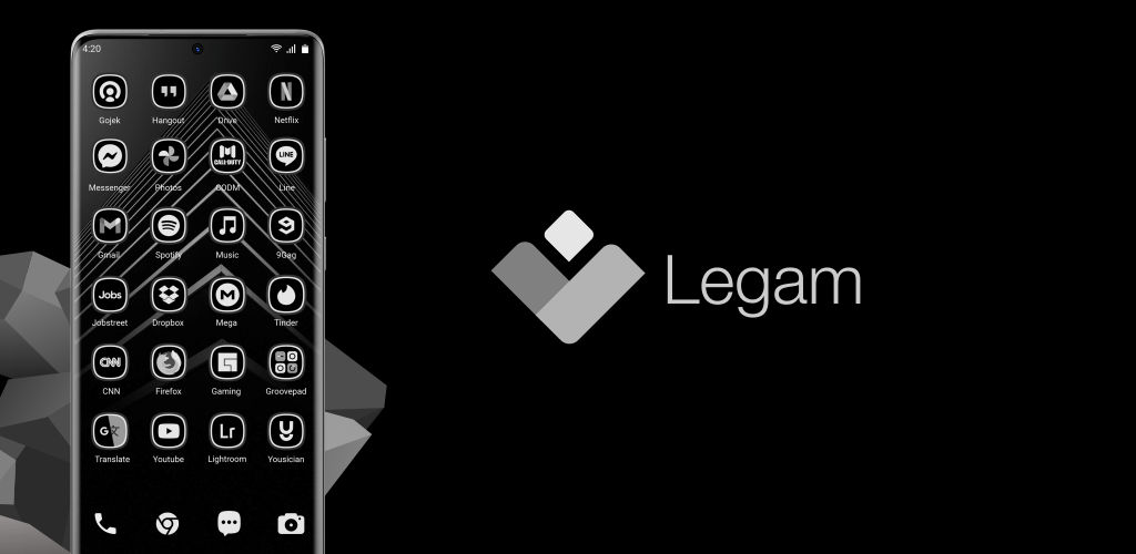 Legam - Black Icon Pack Amoled