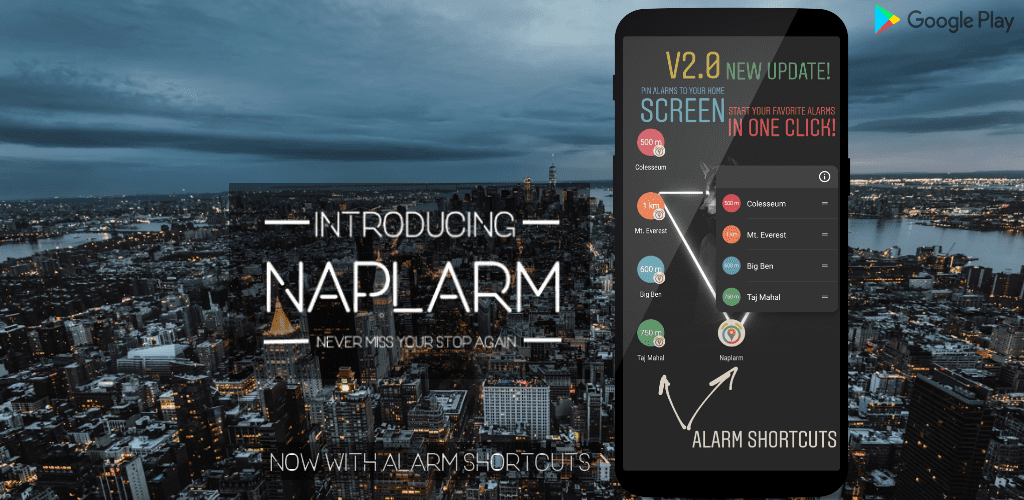 Naplarm - Location Alarm GPS Alarm