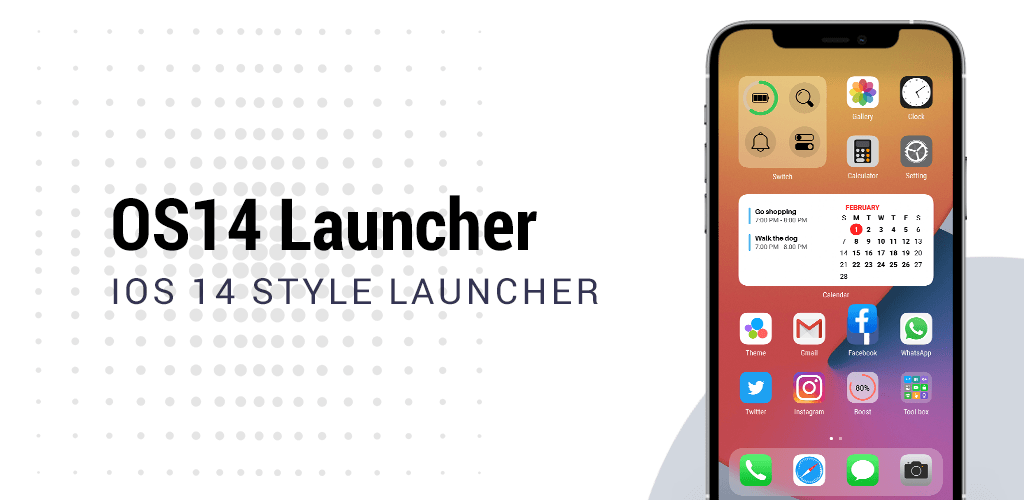 OS14 Launcher, Control Center, App Library i OS14