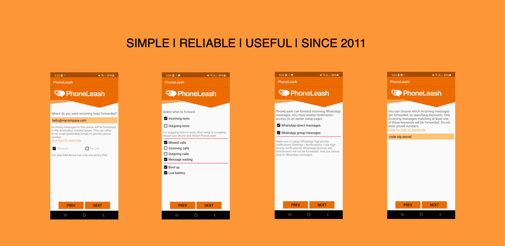 PhoneLeash: SMS/MMS forwarding